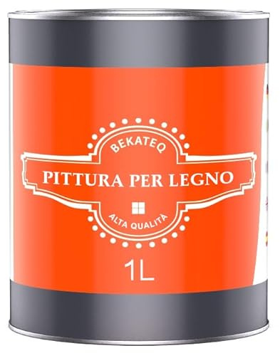 BEKATEQ Pittura protettiva per legno Grigio chiaro 1l Pittura per legno per interni & esterni I Vernice per parquet, porte, scale, recinzioni ecc. I Altamente coprente contro le intemperie BE-420