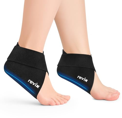 REVIX Fersen Kühlpack für Plantarfasziitis & Fersensporn, Warm Kalt Gel | 2 Stück gezielte Kühle für Ferse und Fuß Belastungen, wiederverwendbare Warm-/Kalt Anwendung für Damen & Herren