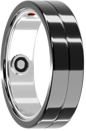 Maxcom mRing | Bague intelligente | Noir Taille 13 Suivi du sommeil, de la fréquence cardiaque et de la condition physique | Compatible avec iOS/Android | Autonomie de la batterie de 6 jours
