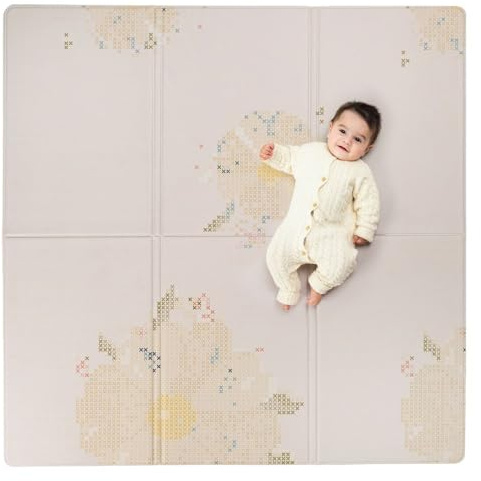 Taf Toys Fold & Play Bloom – Wendbare Spielmatte aus Schaumstoff – Ultra-strapazierfähige, wasserdichte, gepolsterte Oberfläche, faltbar – ideal für Babys und Kleinkinder, 140 x 140 cm