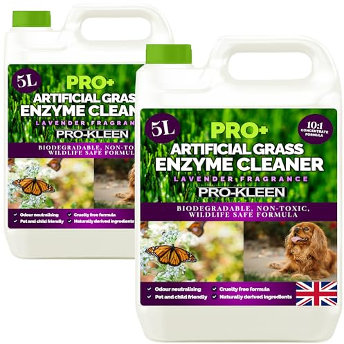 Pro-Kleen ProBio Artificial Grass Cleaner Probiotic Based Deodoriser Odour Eliminator 2 x 5L Non-Toxic Cruelty-free Pet Friendly - Lavender Fragrance - Naturally derived Probiotic Cleaning