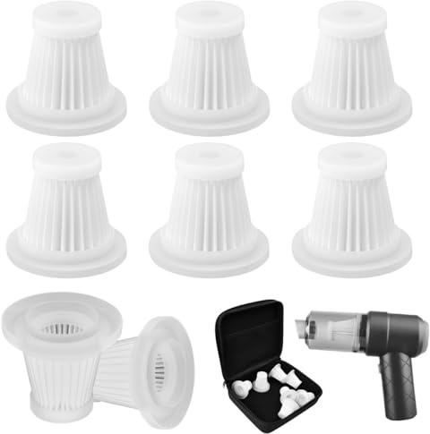 UHETLET 8 Stück HEPA Filter Staubsauger Ersatz-HEPA-Filter Waschbarer Wiederverwendbarer Handstaubsauger Filter Ersatzfiltern Ersatzteile mit Aufbewahrungstasche für Handstaubsauger Auto-Staubsauger