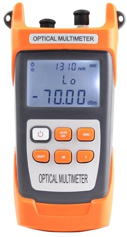 Tester per cavi in ​​fibra ottica, Misuratore Di Potenza Palmare In Fibra Ottica -70~+10dBm 5/10MW VFL Localizzatore Visivo Guasti In Fibra Multimetro Misuratore Di Potenza Elevata stabilità(Orange 10