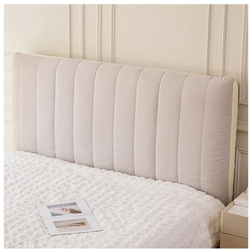 Överdrag Till Huvudgavel I Linne For King Size-säng, Vadderat Huvudgavel I Linne, Dammtätt Skydd For Sovsal/sovrum(Cream,160x80cm/63x31.5in)