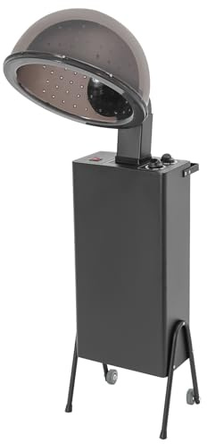 FONSOLUM Professional Hooded Hair Dryer, 1200W Salon Bonnet Dryer with Wheels & Stand, Freestanding Conditioning Hood Dryer with 60-Minute Timer, Adjustable Temperature & Height/Angle Settings(Black)