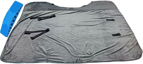 Hochwertige, Warme Pferdedecke aus Weichem Fleece füR Optimalen Komfort in Kalten Klimazonen (Inkl Schurpinsel)(Grey,69In)