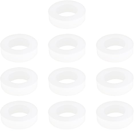 ECSiNG Paquete de 10 Arandelas de Nylon para Regulador 18 mm od 10 mm id Grosor 5 mm Blanco Compatible con Reguladores de co2