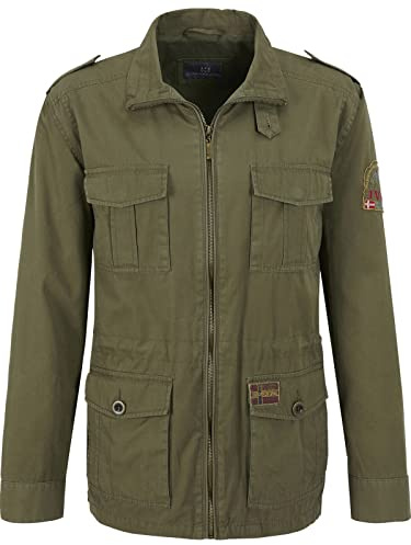 Jan Vanderstorm Herren Fieldjacket Bror locker geschnittene Jacke aus 100% Baumwolle | große Größen L-7XL oliv, L - 54