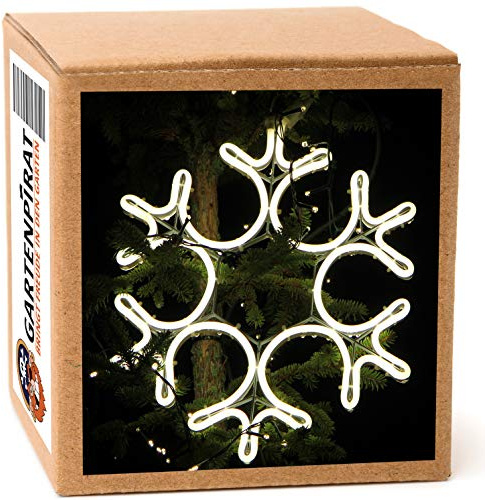 Gartenpirat Neon Lichtschlauchfigur Schneeflocke 38x35 cm 360 LED warmweiß Timer