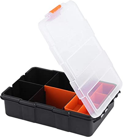 MOUMOUTEN Sortierboxen für Kleinteile Sortimentsbox mit 11 Fächer | 22x6x15,6 cm Werkzeug-Organizer Sortierkasten stapelbar mit Verriegelung für Kleinteile und Werkzeug