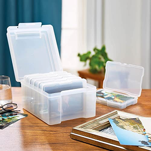 Coopers of Stortford Photo Storage Box 7 x 5 Photo Case, 6 Inner Photo Keepers, Photo Boxes Storage, Plastic Photo Organiser For Up To 600 Photos (Clear)