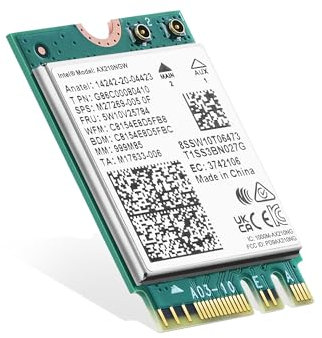 Binardat Scheda WiFi 6E M.2 Adattatore di rete WiFi AX210NGW, chip Intel AX210 Bluetooth 5.3, Tri-Band 5400Mbps 2,4 GHz/5 GHz/6 GHz OFDMA e MU-MIMO, per laptop Windows 10/11