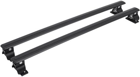 Dachträger Universal 130cm, Dachträger Geschlossene Reling Traglast 75KG, Aluminium Roof Rack Dachträger für Reling Abschließbar Dachgepäckträger Auto 2-teilig, Schwarz