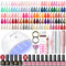PEACECOLOR Gel Nail Kit with Lamp and Electric Nail File, 53 Pcs Gel Nail Polish Set Starter Kit 35 Colours Red Pink Blue Glossy Matte and Glitter Top Coat Manicure DIY Home Gifts for Women