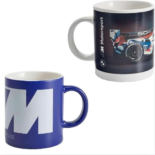 BMW Juego de 2 tazas de café de 300 ml, grandes tazas de porcelana