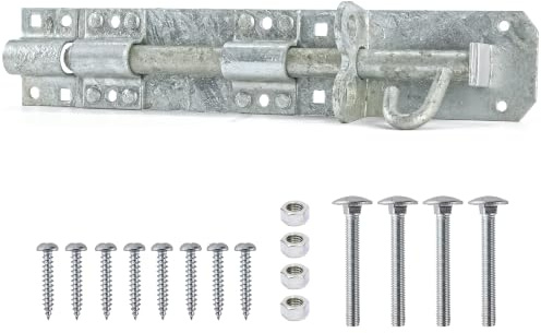 ZAVIA Brenton Gate Bolt for Wooden Gates | Heavy Duty Hot Dip Galvanised (10 Inch / 250mm) Sliding Bolt Lock for Patio, Garage, Shed & Barn Doors’ Extra Security