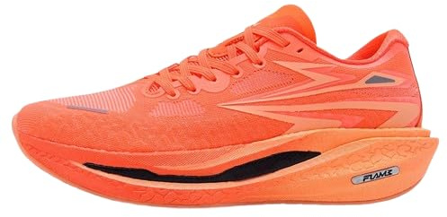 Men Athletic Carbon Plate Marathon Running Shoes,Unisex UK Stable Support Shock-Relief Ultra-Light Rebound Sneakers for Walking Workout Gym, Lace-Up, Casual, Resilient (9.5,02-Orange)