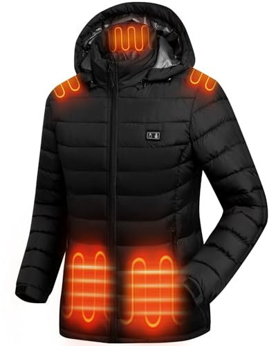PYALT Beheizbare Jacke Damen, Beheizte Jacke mit Akku 7.4V 16000mAh
