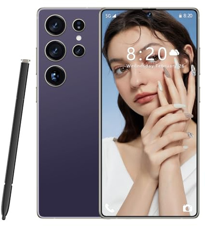 ULUCAN S26 Ultra Global Version 5G Smartphone, Dual Sim Card, 7.3INCH HD Screen, 8000Mah, Waterproof Outdoor Cellphones, Support Face Recognition, Android 14.0 OS,Purple-1TB
