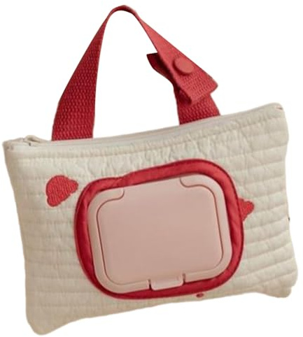 Borsa multifunzione da appendere per bambini con ricamo a forma di orso, con salvietta umidificata, portatile, indispensabile per genitori attivi