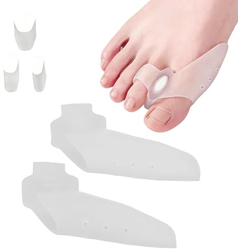 HARY 2 Stück Zehenspreizer Hallux Valgus mit 3 Paar Stecker, Soft Silikon Zehentrenner zur Korrektur bei Ballenzeh und Hammerzeh, Wiederverwendbar, Damen Herren