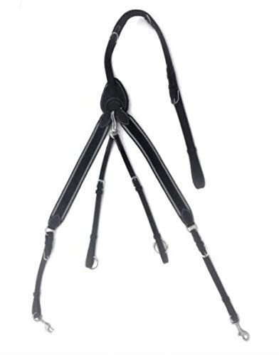 Cwell hästhäst helt elastisk 3-punkts bröstplatta full/cob/ponny, medium, svart