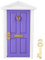 Wooden Doll Door, 1: 12 Doll House Miniature Colorful DIY Wood Door Children Funny Toy Gift Decoration Furniture Accessories for Dolls (Purple)