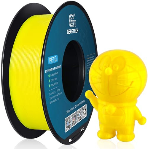 GEEETECH PETG Filament 1.75 mm 1kg Spool für 3D-Drucker, Gelb