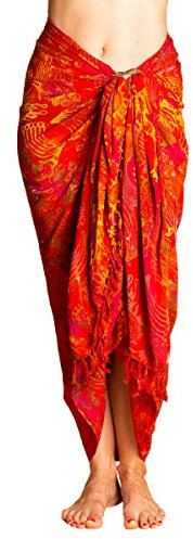 PANASIAM Sarong B014 Fireflame Orange tone, XL