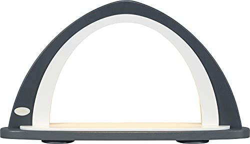 weigla - Leerbogen original Erzgebirge I LED Lichterbogen zum Dekorieren mit LED Beleuchtung I grau-weiß I Schwibbogen zum Bestücken I Deko innen für Weihnachten, Ostern und das ganze Jahr I aus Holz