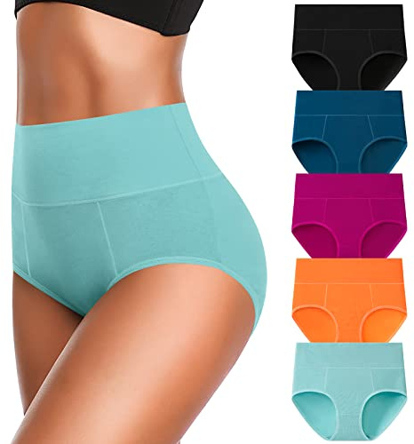 OLIKEME Womens High Waisted Tummy Control Underwear Cotton C-Section Postpartum Panties Full Coverage Ladies Briefs Multipack