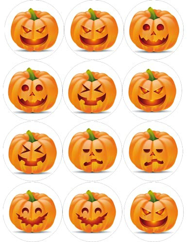 Essbarer Torten- & Muffinaufleger Halloween4 Mix / 12 Stück 6cm Ø