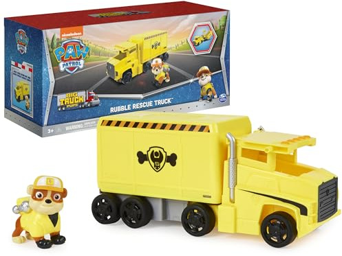 Paw Patrol, Big Truck Pups, Spielzeug-LKW verwandelt Sich von Rubble mit Sammelfigur, Spielzeug für Kinder ab 3 Jahren