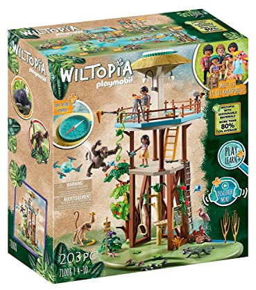 Playmobil Wiltopia 71008 Research Tower with Compass and Toy Animals, Sustainable Toy for Children Ages 4+