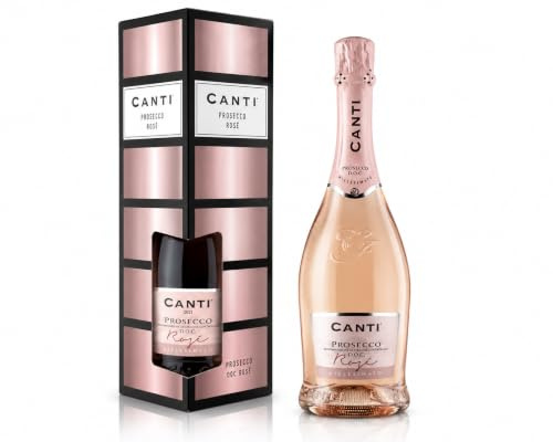 Canti - Prosecco D.O.C. Millesimato, Rose Sparkling Extra Dry, Wine Gift Pack, Italian Glera and Pinot Noir Grape Varieties from Veneto, Fresh and Sweet Taste, 1x750 ml