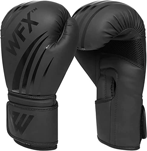 WFX Boxningshandskar i läder för professionell MMA, sparring, kickboxning, boxningssäck, träning, muay thai, kampsport (340 gram/12 oz)