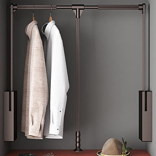 DYK&NX Kleiderlift für Schrank, Kleiderschranklift Kleiderlift Für Schrankbreite Breite Regulierbar Garderobenlift, Pneumatische Puffersystem, Breiten-verstellbar 890-1200mm (Size : M)