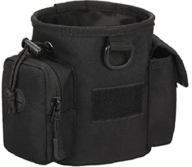 Kompakte Tasche mit Kordelzug für Leckerli-Training, für Jagd, Airsoft, auch als Trainingstasche für Hunde, Welpen, Snacks, Haustierspielzeug (schwarz)