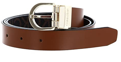 Calvin Klein CK Must RD Buckle REV 2.5 Belt Cognac/Brown Mono