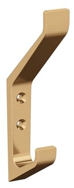 Amerock H37003CZ | Emerge Double Prong Decorative Wall Hook | Champagne Bronze Hook for Coats, Hats, Backpacks, Bags | Hooks for Bathroom, Bedroom, Closet, Entryway, Laundry Room, Office