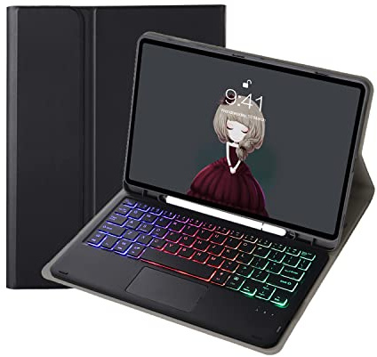 Vowor Retroilluminato Tastiera per iPad 10.2 /iPad 9a generazione/iPad 8 Gen/iPad 7a /iPad Pro 10.5 /iPad Air 3 Custodia con Touchpad, Tastiera Magnetica Staccabile Trackpad Smart Cover (Nero)