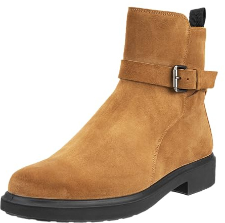 ECCO Women's Amsterdam Waterproof Buckle Ankle Boot, POTTING SOIL, 9-9.5