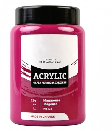 7 Artists Acrylfarbe Magenta 400 ml – Hochdeckende Rot Acryl für Holz, Leinwand, Ton & Stein Bemalen | Einzelne Red Acrylic Paint | Acryl Farbe für Basteln & Malen | Acrylfarben Einzeln