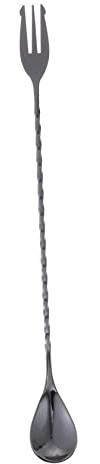 LIFKOME Cuchara Mezcladora para Coctelera De Acero Inoxidable 304 Mango Largo Color Titanio Negro Varilla Mezcladora Profesional para Bares y Cafeterías Herramienta para Cócteles