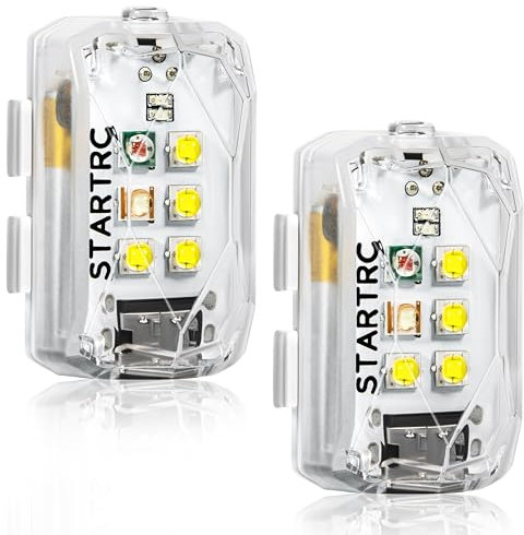STARTRC Lumière Stroboscopique,Lampe LED Flash Rechargeable Anti-collision Nuit De Drone De La FAA,Pour DJI Mini,Mavic,Phantom,Inspire,Accessoire De Drones Matrice,Sacs À Dos,Cyclisme,Extérieur(2pcs)