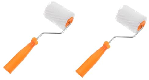 Gadpiparty 2pcs Self Leveling Tool Spiked Defoaming Roller Brush for Epoxy Floor Paint Construction