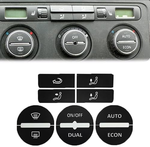 Jrfeng Auto Klimabedienteil Knopf Aufkleber für Golf MK5, Reparatur Abgenutzter Knopfschalter-Aufkleber Auto Styling Dekoration Zubehör