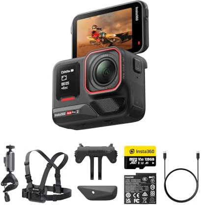 Insta360 Ace Pro 2 Bike Bundle- 8K Waterproof Action Camera Co-Engineered with Leica, 1/1.3 Sensor, Dual AI Chip, Leading Low Light, Sup