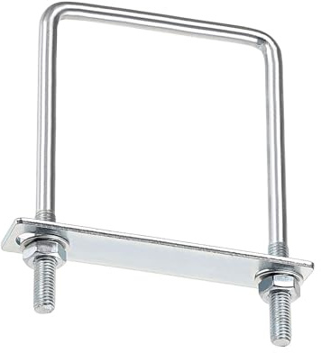 MACHSWON Perno cuadrado en U, juego de 4 pernos en U M8 de acero de cartón de 80 mm de ancho interior de 130 mm de longitud con tuercas y placa de marco para automóviles, barcos, remolques