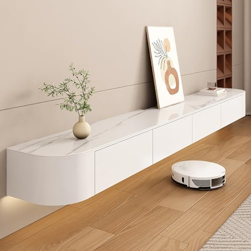 Hängender TV-Ständer, schwebender TV-Schrank, moderner TV-Ständer mit Schubladen, TV-Wandeinheiten für das Wohnzimmer, schwebende TV-Einheit, Medienwandeinheit, an der Wand montiertes TV-Reg